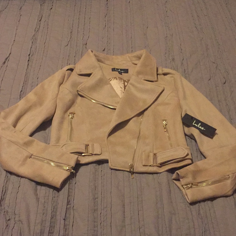 Lulus vegan suede cropped jacket